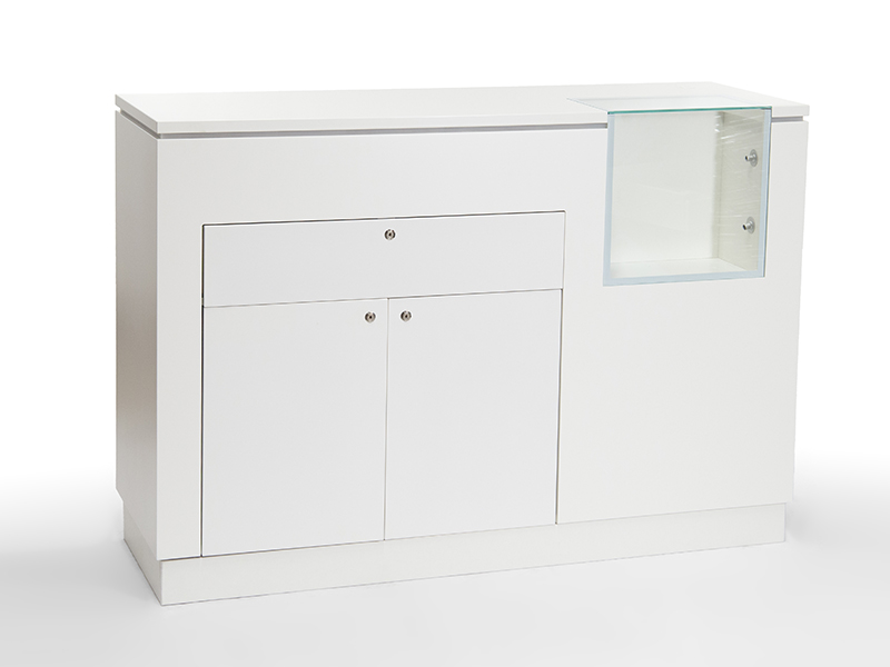 Vitrinentisch mit Schubladen